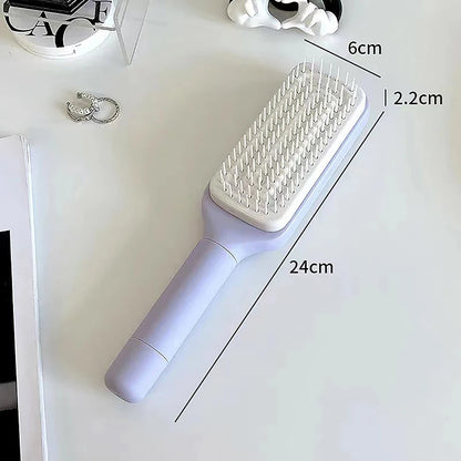 Self-Cleaning Hair Brush with Retractable Bristles