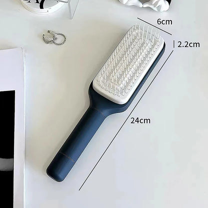 Self-Cleaning Hair Brush with Retractable Bristles